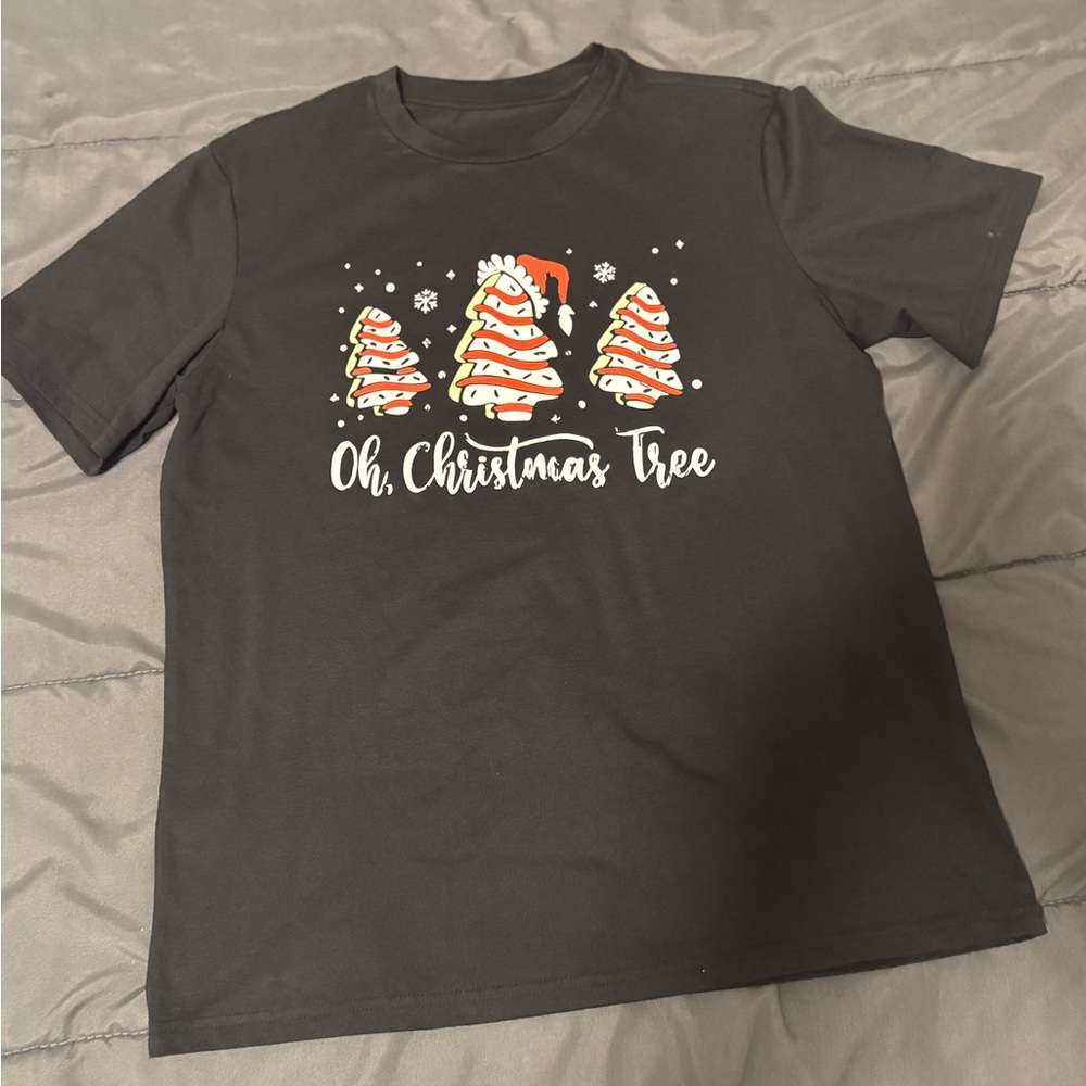 Black Christmas Tree Graphic T-Shirt